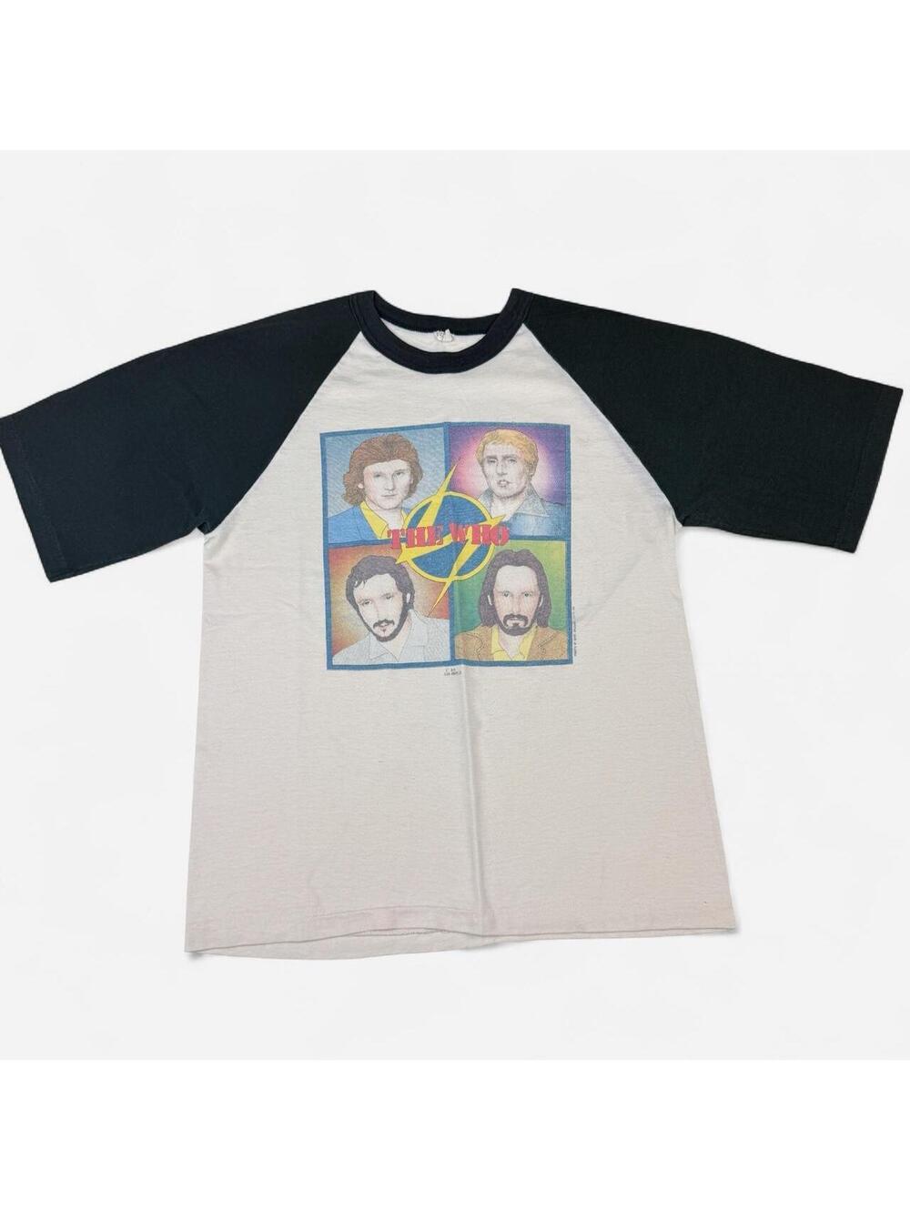 White black raglan The Who band portrait graphic tee size M Pamco 80s